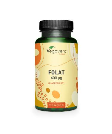 Folic acid 400 g capsules |Premium: Quatrefolic 5 -MTHF Folate - No cheap folic acid |Raw material from Italy |Desire to have children - pregnancy |Without additives |German production Vegavero  - Buy Online on GoSupps.com