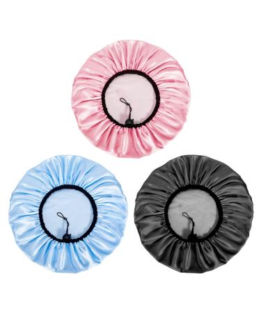 Auban Adjustable Extra Large Shower Cap for Women - Reusable Waterproof Hair Cap in 3 Colors - Buy Online on GoSupps.com