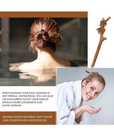 FERCAISH Peach Wood Hair Pins Chinese Hair Sticks Wooden Hair Sticks Vintage Hairpin Long Hair Clips for Women Girls Hair DIY Accessories 1 Piece - Buy Online on GoSupps.com