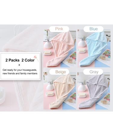 SYMGLIA Microfiber Hair Drying Towel - 2 Pack Quick-Dry Hair Towels for Women Soft Bath Cap (Blue/Rose) - Perfect for Faster Drying & Everyday Use - Buy Online on GoSupps.com
