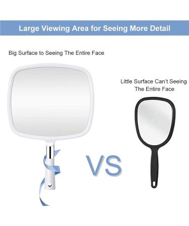 Orange Tech Large Hand Held Mirror with Handle - Makeup and Barbers Haircut Mirror for Bathroom, Bedroom, Home and Salon - Buy Online on GoSupps.com