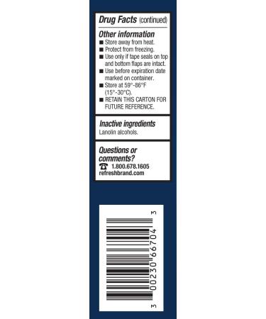 Refresh P.M. Lubricant Eye Ointment 0.12 Oz, Preservative-Free for Nighttime Relief - Buy Online on GoSupps.com