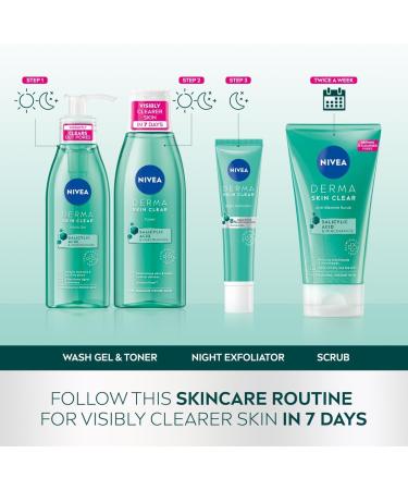 NIVEA Derma Skin Clear Wash Gel 150ml - Deep Cleansing Salicylic Acid Face Wash with Niacinamide for Blemish-Prone Skin - Buy Online on GoSupps.com