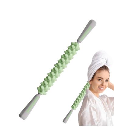 Body massage bars massage stick |Body Stick Massage device Women's muscle scooter multi-purpose roll rod for athletes thighs neck relaxation for gym travel work green