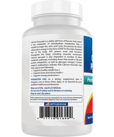 Best Naturals Calcium Pyruvate Powder 8 OZ (8 OZ (Pack of 1)) 8 Ounce (Pack of 1) - Buy Online on GoSupps.com