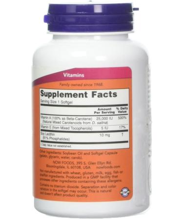 Now Foods Beta Carotene (Natural) - 180 Softgels | Vegan & Non-GMO - Buy Online on GoSupps.com