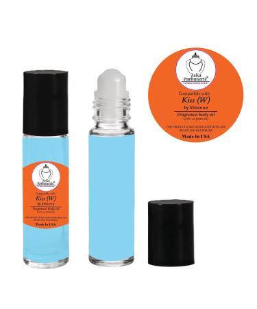 ZEKA PARFUMERIE Compare to Aroma Compatible with Kiss by Rihana for Women Fragrance Body Oil on 1/3 oz (9.86ml) Travel size Roll-On Botlle - Buy Online on GoSupps.com