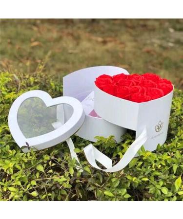 BBJWRAPS Heart Shaped Flower Box with Lid - Luxury Paper Mache Gift Box for Florist Deliveries - 9x8x6.5 inches (White) - Buy Online on GoSupps.com