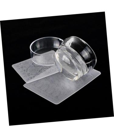 Beavorty 2 Set nail stamping plate nail art stamping tool nail art stamper nail art tool nail stamp kit clear nail polish nail tools nail stamper white manicure scraper 3*3*2cm White - Buy Online on GoSupps.com
