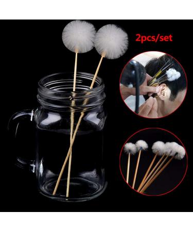 Bamboo Handle Goose Feather Ear Wax Remover Set - 2Pcs Earpick Curette for Ear Cleaning & Health Care - Buy Online on GoSupps.com