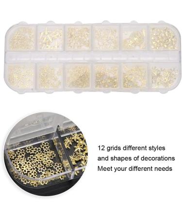 Stylish Nail Ornaments DIY Alloy Decorations for Fashionable Manicure Look 12 Grids for Different Needs Made of Quality Alloy Material Suitable for Household and Nail Salon Use - Buy Online on GoSupps.com
