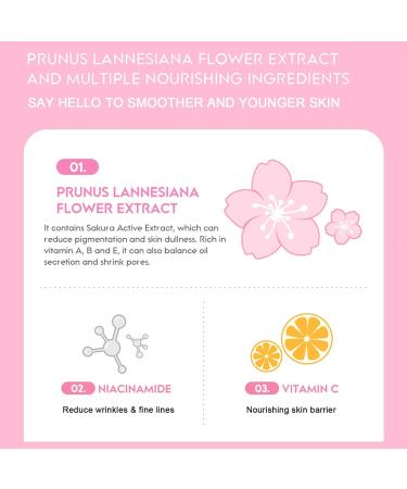 Sakura Facial Moisturizer - Cherry Blossom Face Cream with Niacinamide & Vitamin C | Hydrating Korean Skin Care for Women - Buy Online on GoSupps.com