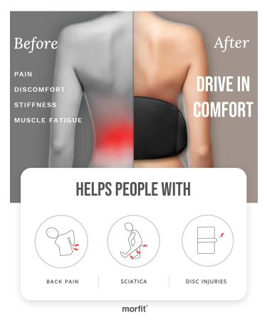 MORFIT Lumbar Support for Car - Firm Back Support for Pain Relief - Amethyst Blue - Buy Online on GoSupps.com