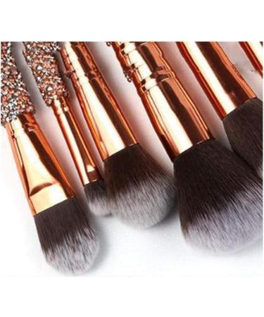 Makeup Brush 10 Pieces Synthetic Makeup Brush Set Handle with Drill Soft Makeup Tools with Cosmetic Bag Brush Sets - Buy Online on GoSupps.com