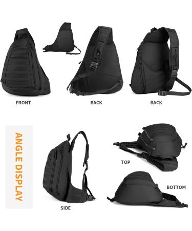 HUNTVP Tactical Breast Pocket Military Shoulder Bag - Molle Triangle Pack Crossbody - Waterproof Slingbag with Adjustable Strap - Ideal for Everyday Use - Black - Buy Online on GoSupps.com