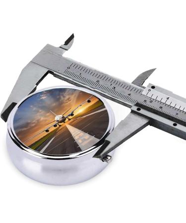 Buy Airport Print Round Pill Box - 3 Compartment Mini Travel Medicine Organizer Decorative Pocket Purse for Vitamins & Tablets - Buy Online on GoSupps.com