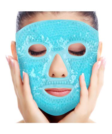 Hot and Cold Gel Face Mask by Soothing Company - Pain Relief for Migraines - Ice Gel Freezer Face Mask Reduce Puffy Eyes,Redness, Headaches, and Stress-Reusable Heat Therapy