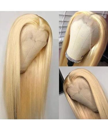 24 Inch Blonde 613 Lace Front Wig with Baby Hair | Brazilian Virgin Human Hair | HD Transparent Lace | Natural Hairline | Women's Straight Wig - Buy Online on GoSupps.com