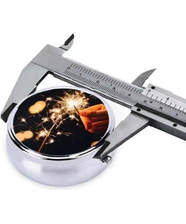 Shop Beautiful Fireworks Printed Mini Round Pill Box - 3 Compartment Portable Organizer for Travel Home & Office Use - Buy Online on GoSupps.com