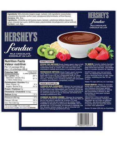 HERSHEY'S Milk Chocolate Fondue Baking Ingredients Fondue Chocolate for Sharing & Dipping 275g - Buy Online on GoSupps.com