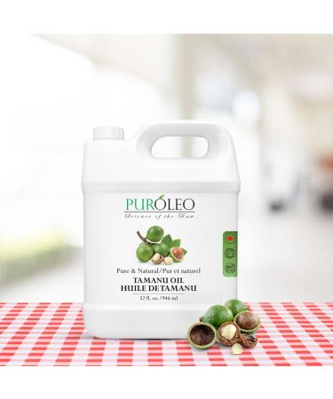 PUROLEO Tamanu Oil 32 Fl Oz/946 ML (Packed in Canada) 100% Pure Certified | Natural Cold Pressed Unrefined Oil for Hair & Face Premium Packaging with Eye Dropper tamanu Oil for face Skin Virgin 32 Fl Oz (Pack of 1) - Buy Online on GoSupps.com