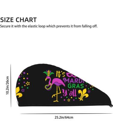 Quick-Dry Hair Towel Wrap with Button - Mardi Gras Flamingo Turban for Fast Hair Drying - Buy Online on GoSupps.com