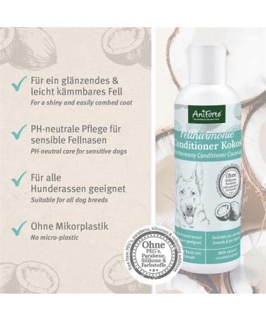 Aniforte Fellharmonie Conditioner for Dogs 200ml - Natural Coconut Oil & Aloe Vera Rinse for All Coat Types Perfume-Free International Shipping - Buy Online on GoSupps.com