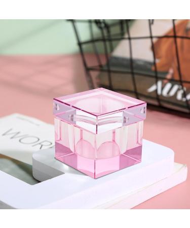 ehozirta Crystal Glass Nail Plate Dappen Dish Cups with Lid for Art Acrylic Liquid Powder Holder 1 Oz Square Cup Design Spill Resistant Manicure Care Pink - Buy Online on GoSupps.com
