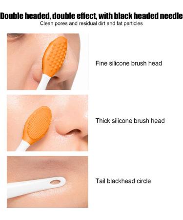 Silicone Nose & Lip Exfoliating Brush for Deep Cleaning and Blackhead Removal - Orange - Buy Online on GoSupps.com
