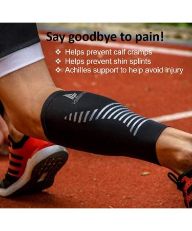 ActivRunner Calf Compression Sleeves. 2 Pairs Per Pack. Performance Compression Support for Improved Circulation Shin Splints Calf Muscle Cramps Injury Prevention Exercise Recovery Small (26cm-31cm) Black/White - Buy Online on GoSupps.com