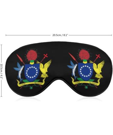 Cook Islands Coat of Arms Sleep Mask - Adjustable Strap, Blocks Light, Perfect for Travel - Men's and Women's Eye Cover for Sleeping and Napping - Buy Online on GoSupps.com