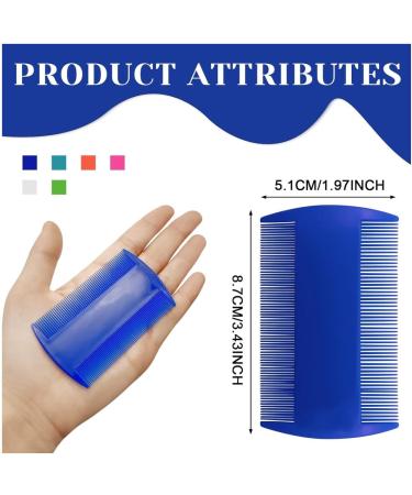 Zhjuju Lice Change - 4 Long-Lasting Double-Sided Combs for Head Lice | Durable Fine-Toothed Lice Removal for Kids Adults & Pets - Green & Blue - Buy Online on GoSupps.com