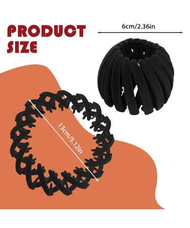 Sibba Bird Nest Hair Clip Set - 2 Pcs Hairpins for Lazy Ponytail Holders and Bun Styles - Velvet Fleece Head Accessory for Women and Girls - Black/Grey - Buy Online on GoSupps.com