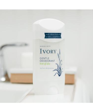 Ivory Deodorant with Aloe, Aluminum-Free, Baking Soda-Free 2.4 oz, Pack of 4 - Buy Online on GoSupps.com