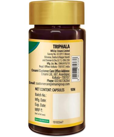 Zandu Triphala Capsules Supports Bowel Wellness & Healthy Gut Helps to Boost Immunity & Useful for Digestion Antioxidant Properties - 90 Veg Capsules - Buy Online on GoSupps.com