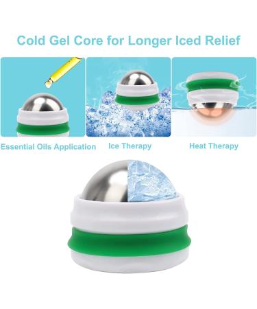 AHIER Cold Massage Roller Ball - Cold Therapy Relief for Deep Tissue Massage and Pain Relief - Great Tool for Back/Neck Pain, Muscles Recovery, and Inflammation (White) - Buy Online on GoSupps.com
