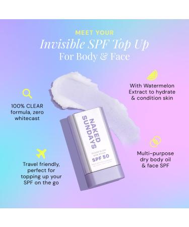 Naked Sundays SPF50 Clear Glow Sun Stick - Unscented Universal & Clear - 19G | Best International Shipping - Buy Online on GoSupps.com