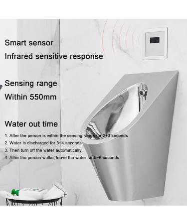 Household Products Wall-Mounted Commercial Flushing urinals Men's Public Toilet Stainless Steel Induction urinals Bathroom Urinal Funnel Toilet Used in Bars Hotels Sc (Package a) - Buy Online on GoSupps.com