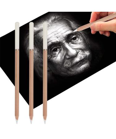 BXT 3pcs White Charcoal Pencils for Highlight,Drawing