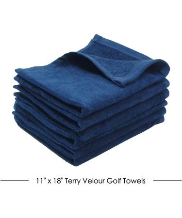3-Pack Navy Cotton Terry Fingertip Hand Towels 11x18 - Soft and Absorbent Hemmed Fingertip Towel - Buy Online on GoSupps.com