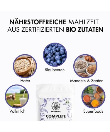 Bio-Complete Blueberry - Healthy Organic Superfood | 26 Natural Vitamins & Minerals | Ready in 1 Minute | Fast & Simple Nutrition - Buy Online on GoSupps.com