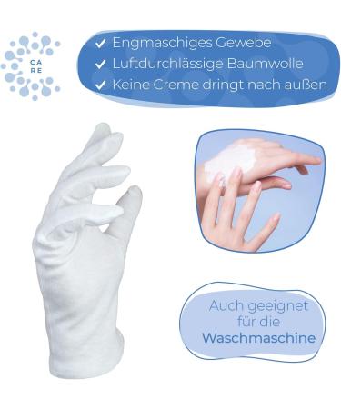 100% Cotton White Gloves Soft Dermatologically Tested Skin-Tolerant Fabric Gloves for Hand Masks | 3-Pack - Buy Online on GoSupps.com
