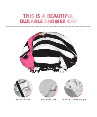 Flamingo Printed Waterproof Shower Cap for Women - One Size Fits All - Buy Online on GoSupps.com