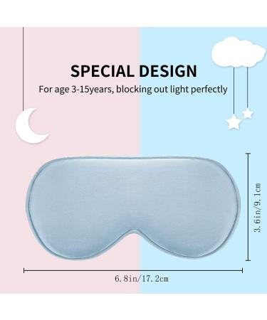 2 Pack Lonfrote Children Eye Mask Set - Blue & Grey Silk Sleep Mask for Kids - Travel & Relaxation Essential - Buy Online on GoSupps.com