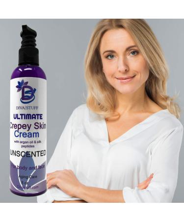 Ultimate Crepey Skin Cream | Hyaluronic Acid Argan Oil & Silk Peptides | 8oz for Dry & Aging Skin - Buy Online on GoSupps.com