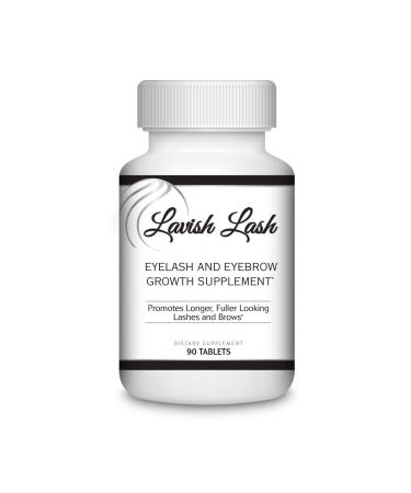 Hairgenics Lavish Lash Eyelash and Eyebrow Growth Supplement with Biotin for Longer  Thicker Lashes and Brows. 90 Tablets.
