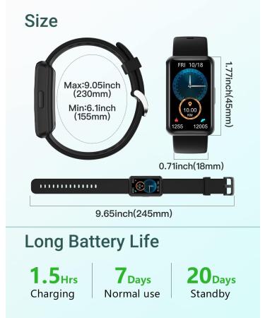 HUAKUA Fitness Tracker Watch - IP68 Waterproof Full Touch Screen Sports Watch for Men Women Kids - Steps Calories Counter Sleep Tracker Alarm Clock - No Bluetooth or App Required (Black) - Buy Online on GoSupps.com