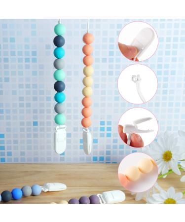 4 Pack Silicone Pacifier Clips for Baby Boys Girls - Binky Clips in Blue, Green, Orange, and Purple - Buy Online on GoSupps.com