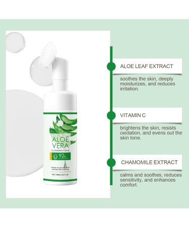 Mousse Nettoyante Visage L'aloe Vera - Nettoie En Profondeur Et Douceur Les Pores Hydrate Contr le Le S bum Ne Resserre Pas Illumine Uniformise Teint(3PCS) - Buy Online on GoSupps.com