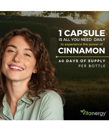 Vitanergy Super Strength Cinnamon Extract Healthy Blood Sugar Level Cardiovascular Support 150mg Ultra 20:1 Extract Rate (from 3000mg Dry Cinnamon) - 60 Capsules Supplement - One Capsule per Day-Made in Canada - Buy Online on GoSupps.com